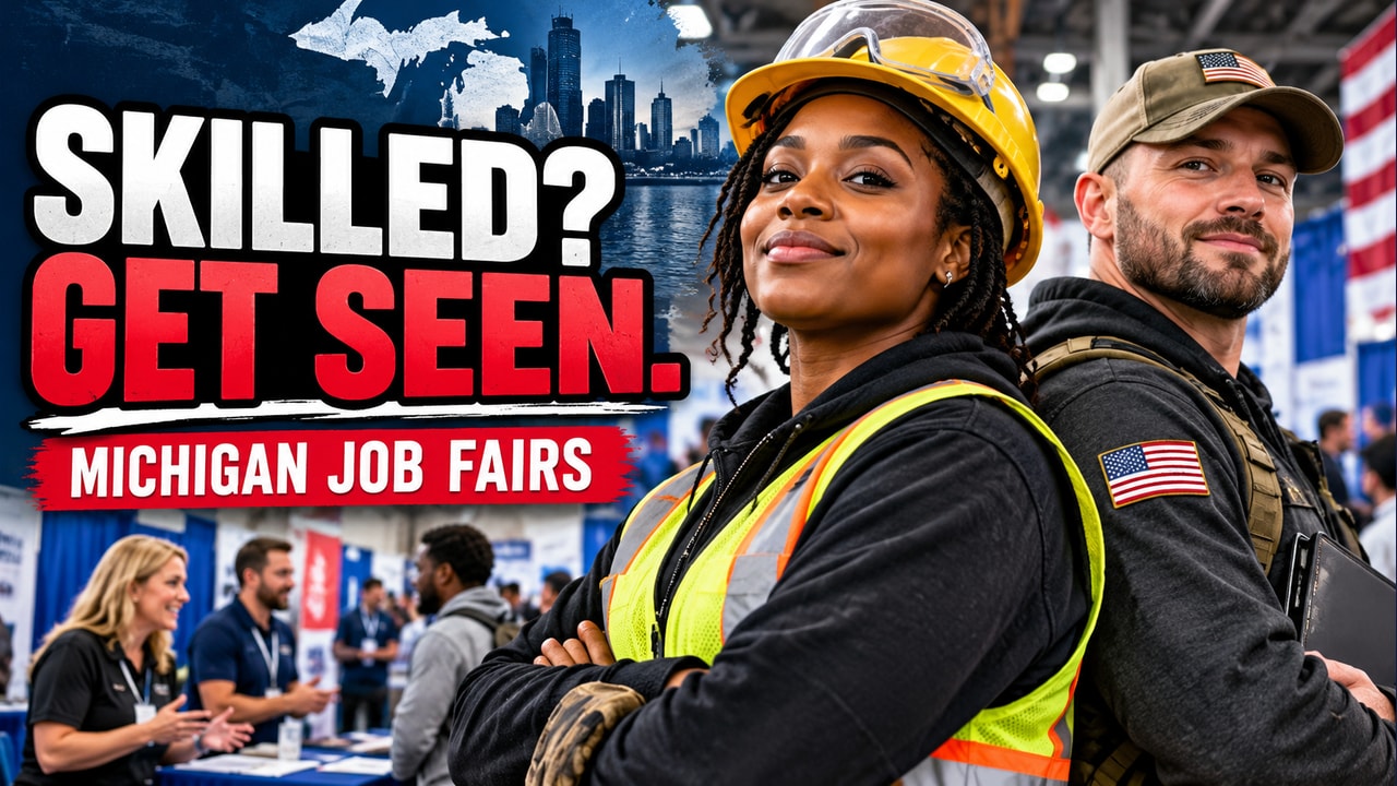 Illustrated cover for LITD - JobFairGiant Michigan Job Fair